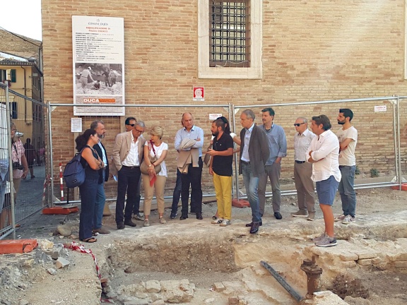 Sopralluogo negli scavi di Piazza Colocci